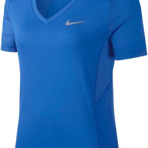 Nike Miler Top Vneck Dame Xs Blå