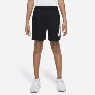 Nike Multi Dri-FIT-træningsshorts med grafik til st⌀rre b⌀rn (drenge) - sort