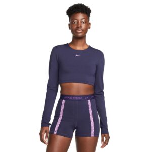 Nike Pro Drifit Cropped Trøje Dame S Lilla