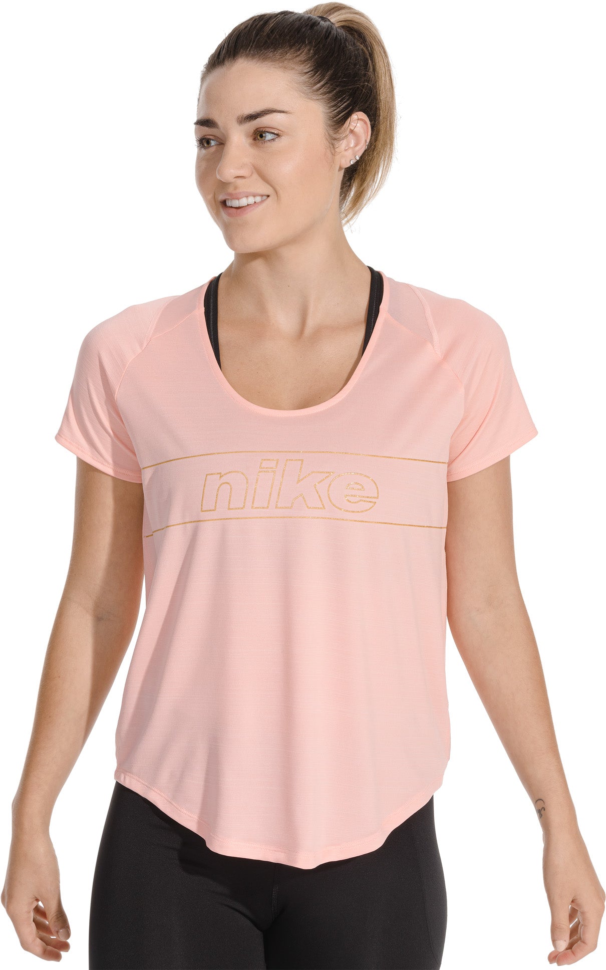 Nike Shortsleeve Running Top Dame Pink Nike Shortsleeve Running Top Dame Pink