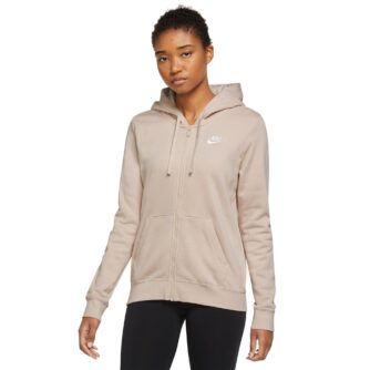 Nike Sportswear Club Fleece Full Zip Hættetrøje Dame Xs Brun