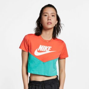 Nike Sportswear Heritage Ss Top Dame Xs Orange