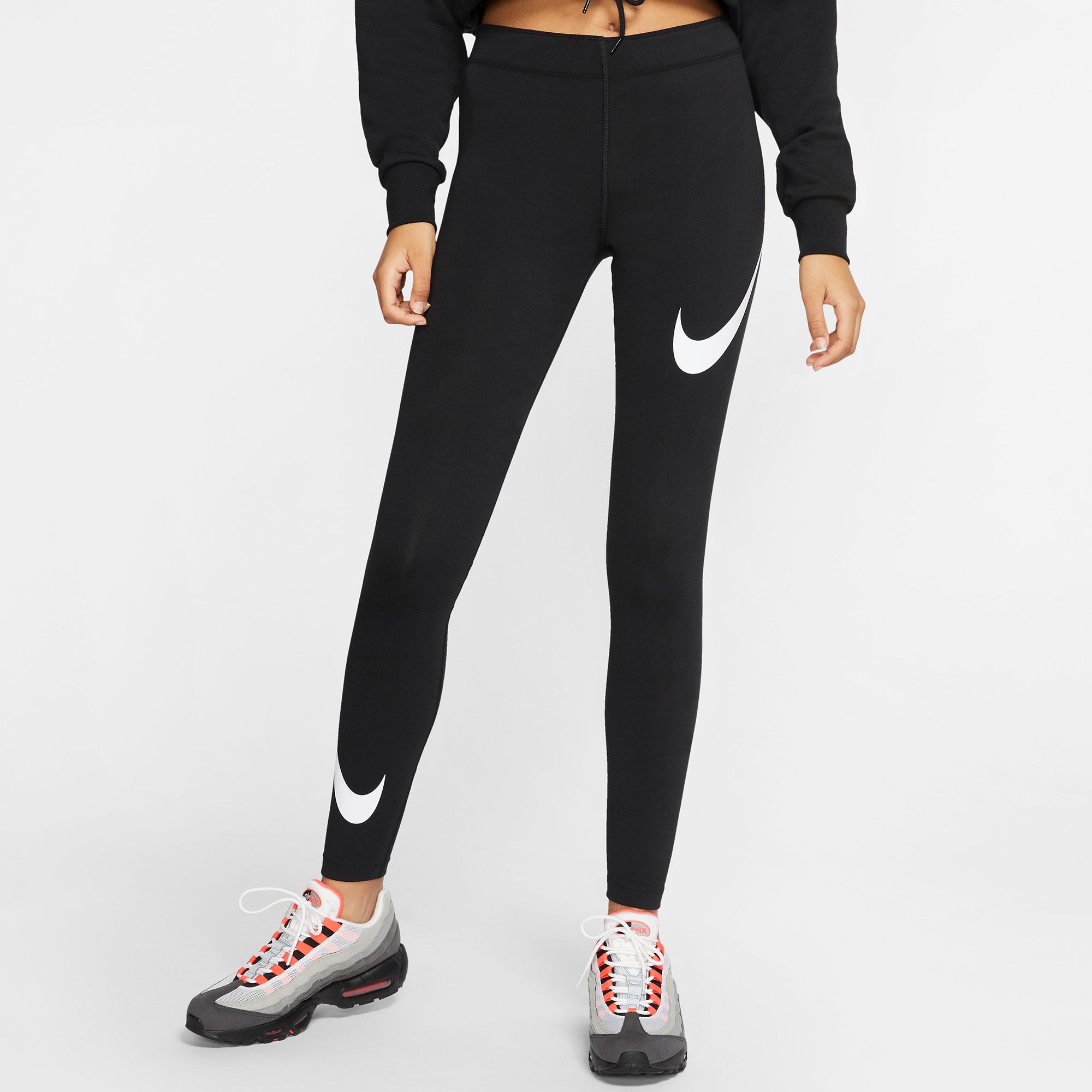 Nike Sportswear Legasee Swoosh Leggings Dame Xs Sort Nike Sportswear Legasee Swoosh Leggings Dame Xs Sort