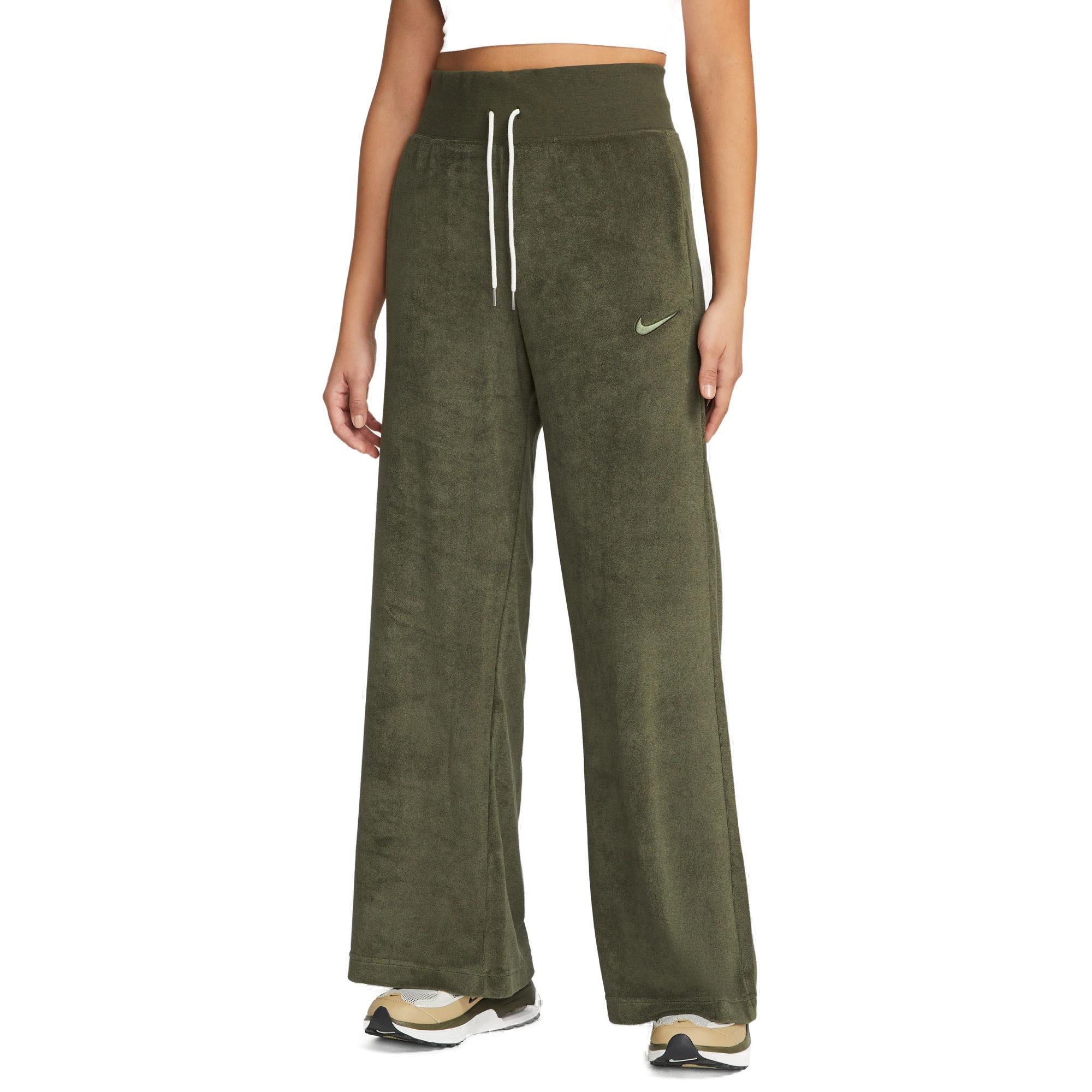 Nike Sportswear Terry Highwaist Wideleg Frotté Bukser Dame Xs Grøn Nike Sportswear Terry Highwaist Wideleg Frotté Bukser Dame Xs Grøn