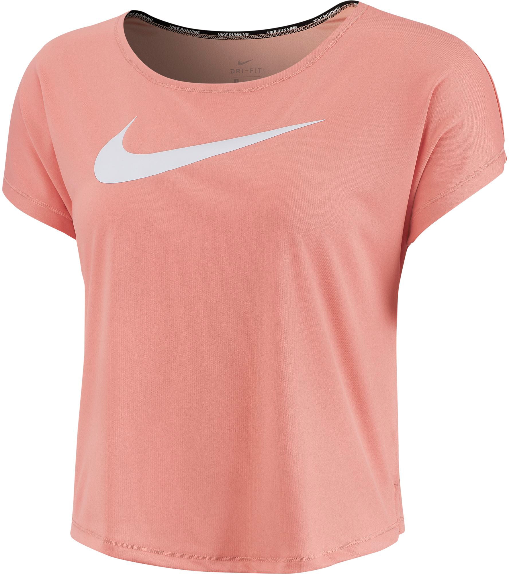 Nike Swoosh Run Ss Top Dame Xl Pink Nike Swoosh Run Ss Top Dame Xl Pink