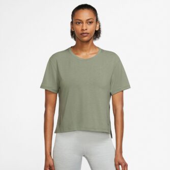 Nike Yoga Drifit Trænings Tshirt Dame Grøn