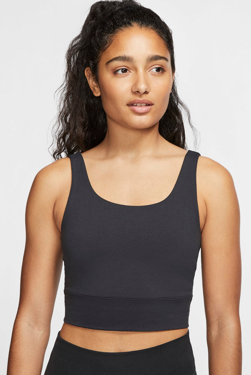 Nike Yoga Luxe Infinalon Crop Træningstop Dame Xs Sort Nike Yoga Luxe Infinalon Crop Træningstop Dame Xs Sort