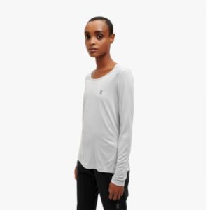 ON Performance Langærmet Løbe T-shirt Dame, Str. L, Hvid - Åndbar & Antibakteriel