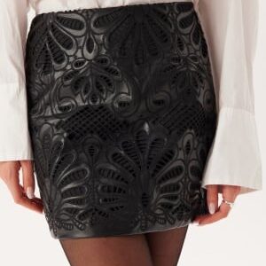 ONLY Onlsima Mw Brod Ang Faux Leat Black Detail:black Emb XS