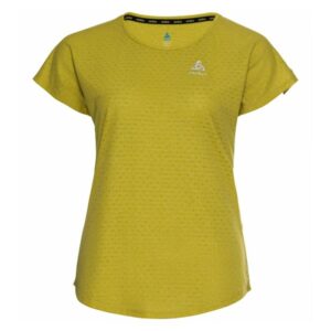 Odlo Run Easy T-shirt Dame, XS, Gul - Kortærmet, Åndbar & Antibakteriel