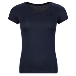 Odlo T-shirt Dame L - Crew Neck, Blå, Aktiv Sportstrøje til Løb og Træning