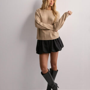 Only - Beige - Onljeanett Life L/S Rib O-Neck Cc K
