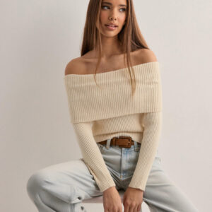 Only - Beige - Onlkatia Ls Off Shoulder Knt