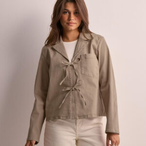 Only - Beige - Onllola L/S Tie Shirt Cc Pnt