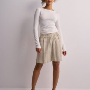 Only - Beige - Onltokyo Hw Linen Blend Shorts Pnt