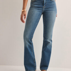 Only - Blå - Onlblush Mid Flared Dnm DOT741 Noos