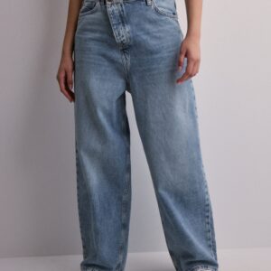 Only - Blå - Onlecho Mw Wide Uneaven Cl Dnm Cro