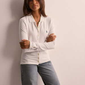 Polo Ralph Lauren - Hvid - Ls Msh Bt Pl-Long Sleeve-Polo Shirt