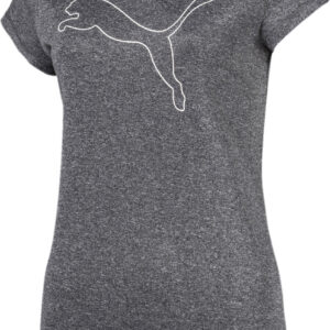Puma Active Logo Heather Tee Dame Xs Sort