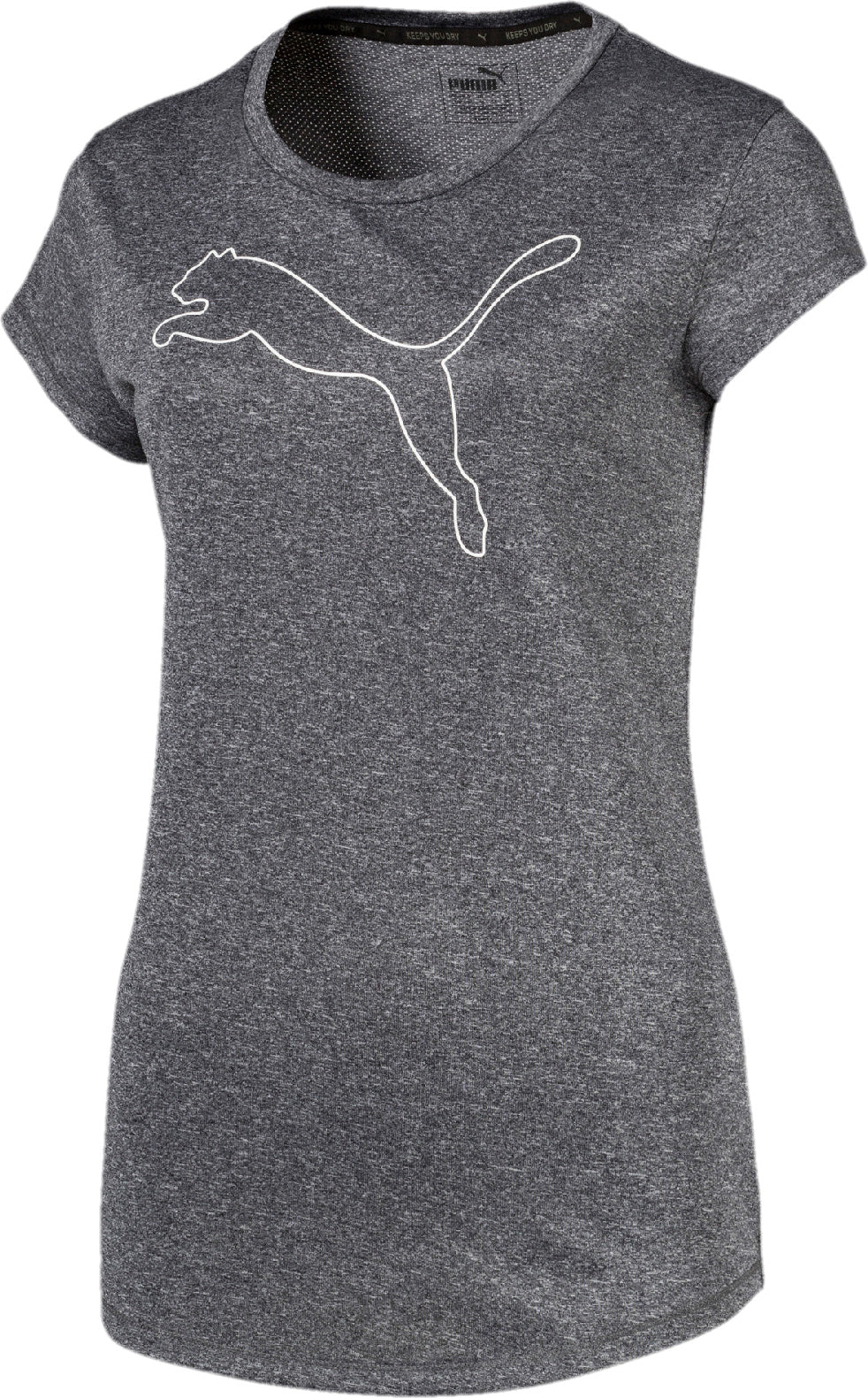 Puma Active Logo Heather Tee Dame Xs Sort Puma Active Logo Heather Tee Dame Xs Sort