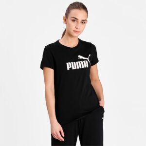Puma Essentials Logo Tshirt Dame Xs Sort