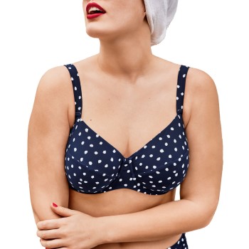 Rosa Faia Blue Dots Luna Big Cup Bikini Bra Marineblå F 38 Dame Rosa Faia Blue Dots Luna Big Cup Bikini Bra Marineblå F 38 Dame