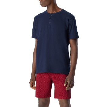 Schiesser Fashion Nightwear Short Pyjamas Marine/Rød bomuld 56 Herre Schiesser Fashion Nightwear Short Pyjamas Marine/Rød bomuld 56 Herre