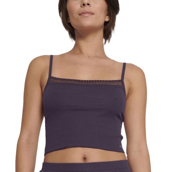 Sloggi GO Ribbed Crop Top Mørkelilla bomuld Small Dame Sloggi GO Ribbed Crop Top Mørkelilla bomuld Small Dame