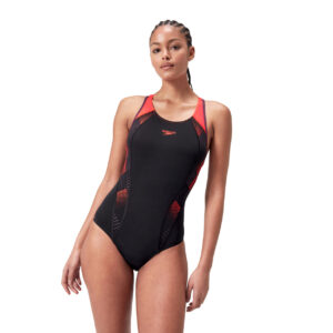 Speedo Placement Laneback Badedragt Dame 46 Sort