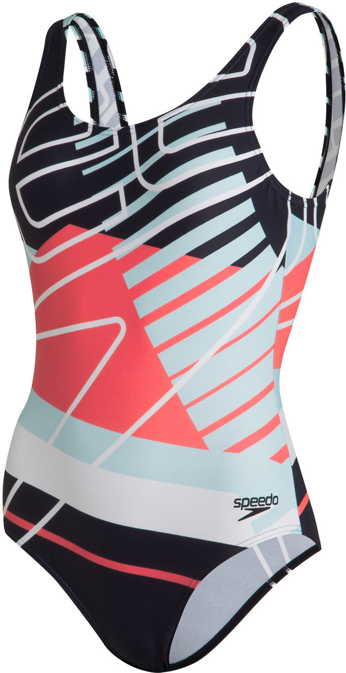 Speedo Placement Uback 1 Piece Badedragt Dame 38 Multifarvet Speedo Placement Uback 1 Piece Badedragt Dame 38 Multifarvet