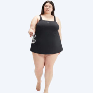 Speedo badedragt i store størrelser til damer - Swim Dress - Sort