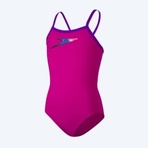 Speedo badedragt til piger - Boom Placement Thinstrap - Lilla/blå