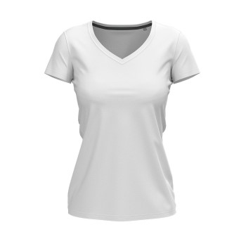 Stedman Claire V-neck Hvid ringspundet bomuld Small Dame Stedman Claire V-neck Hvid ringspundet bomuld Small Dame