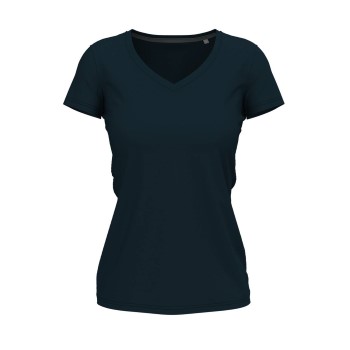 Stedman Claire V-neck Marineblå ringspundet bomuld Small Dame Stedman Claire V-neck Marineblå ringspundet bomuld Small Dame