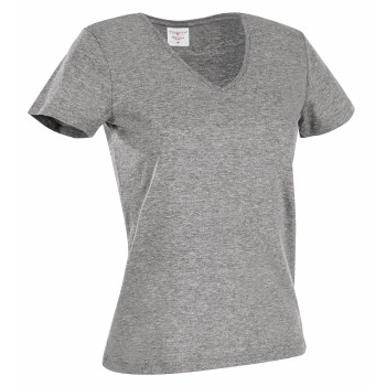 Stedman Classic V-Neck Women T-shirt Gråmelerad bomuld Small Dame Stedman Classic V-Neck Women T-shirt Gråmelerad bomuld Small Dame
