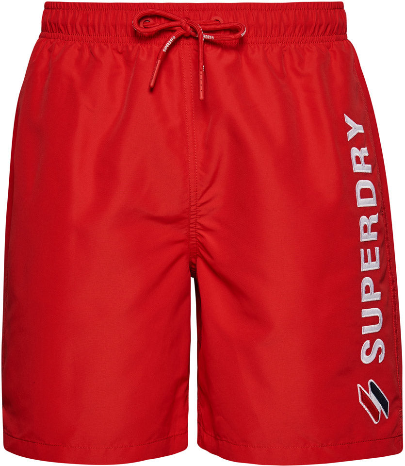 Superdry Code Applque 19inch Badeshorts Herre Rød Superdry Code Applque 19inch Badeshorts Herre Rød