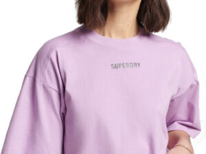 Superdry Code Tech Os Boxy Tshirt Dame Lilla