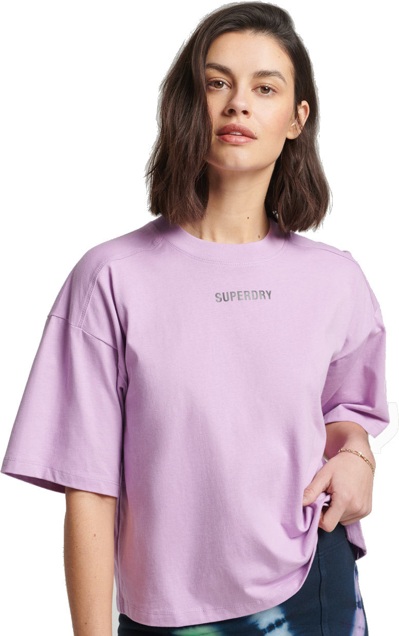 Superdry Code Tech Os Boxy Tshirt Dame Lilla Superdry Code Tech Os Boxy Tshirt Dame Lilla