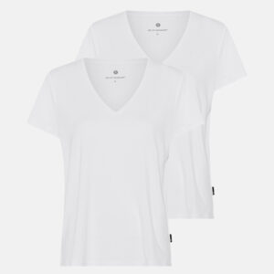 T-shirt v-neck 2-pak | Bambusviskose | Hvid
