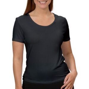 Trofe Bamboo Solids T-shirt Sort Bambus Small Dame