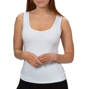 Trofe Bamboo Solids Tank Top Hvid Bambus Small Dame
