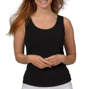Trofe Bamboo Solids Tank Top Sort Bambus Small Dame