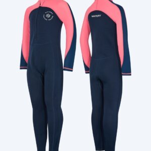 Watery UV våddragt til børn - Calypso Full-Body - Coral/mørkeblå - Våddragt til paddleboard/SUP