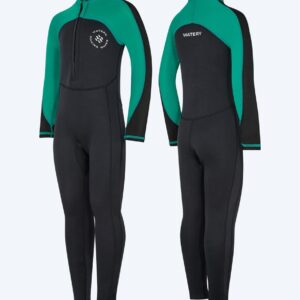 Watery UV våddragt til børn - Calypso Full-Body - Grøn/sort - Våddragt til paddleboard/SUP