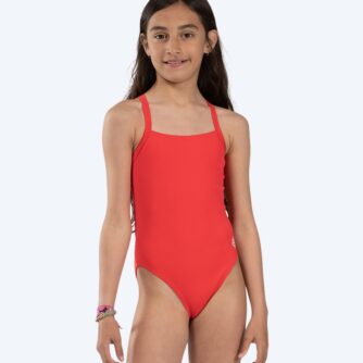 Watery badedragt til piger - Freestyler Solid - Cherry Red