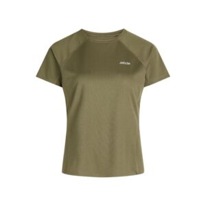 Zebdia Dame T-shirt, Grøn, Str. L - Sports Tee med Brystprint til Aktivitet