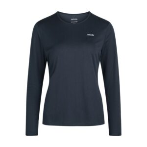 Zebdia Sports LS Tee, Str. L, Dame, Blå - Komfortabel T-shirt til løb og træning