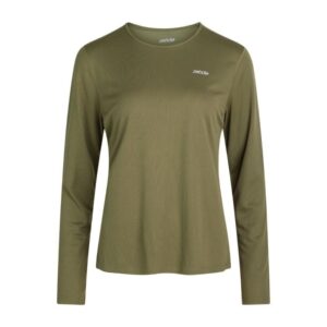 Zebdia Sports LS Tee, Str. L, Dame, Grøn - Åndbar T-shirt til Løb og Træning