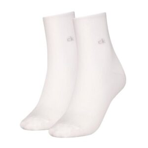 Calvin Klein Strømper 2P Short Sock Roll Top Hvid Str 39/42 Dame