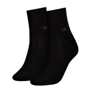 Calvin Klein Strømper 2P Short Sock Roll Top Sort Str 39/42 Dame